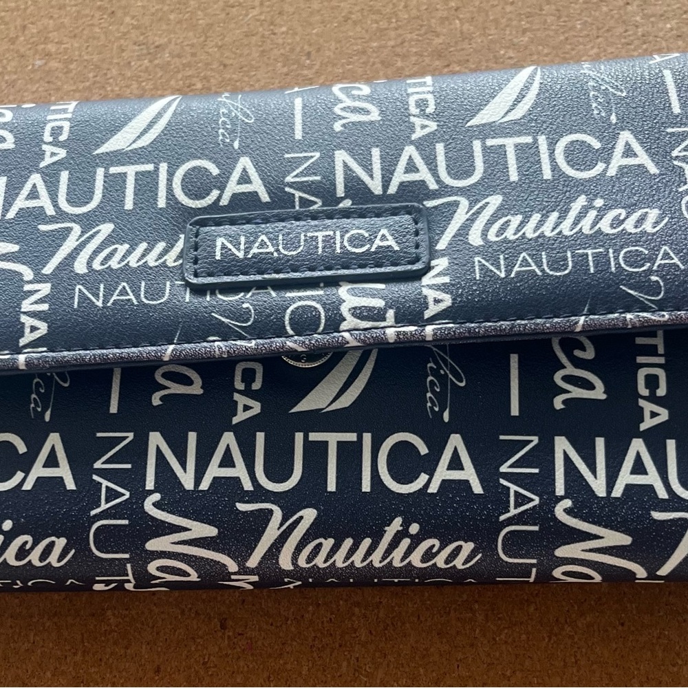 Nautica Navy and White Logo Wallet